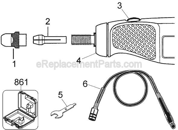 Page A Diagram and Parts List for RTX-2 Type 1 Black and Decker Multi-Tool